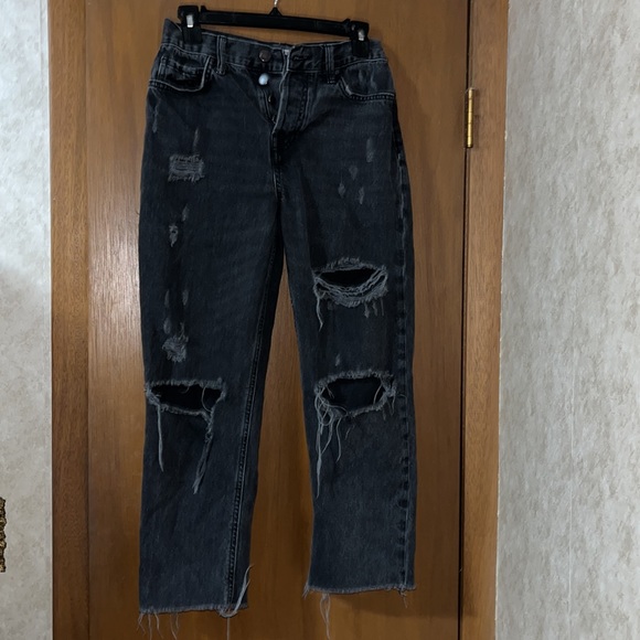 Womens Forever 21 Black Holey Jeans - Picture 2 of 5